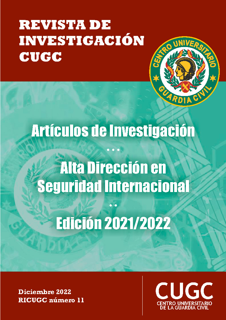 Portada de 11ª Revista de Investigación CUGC, Alta Dirección en Seguridad Internacional. Diciembre 2022