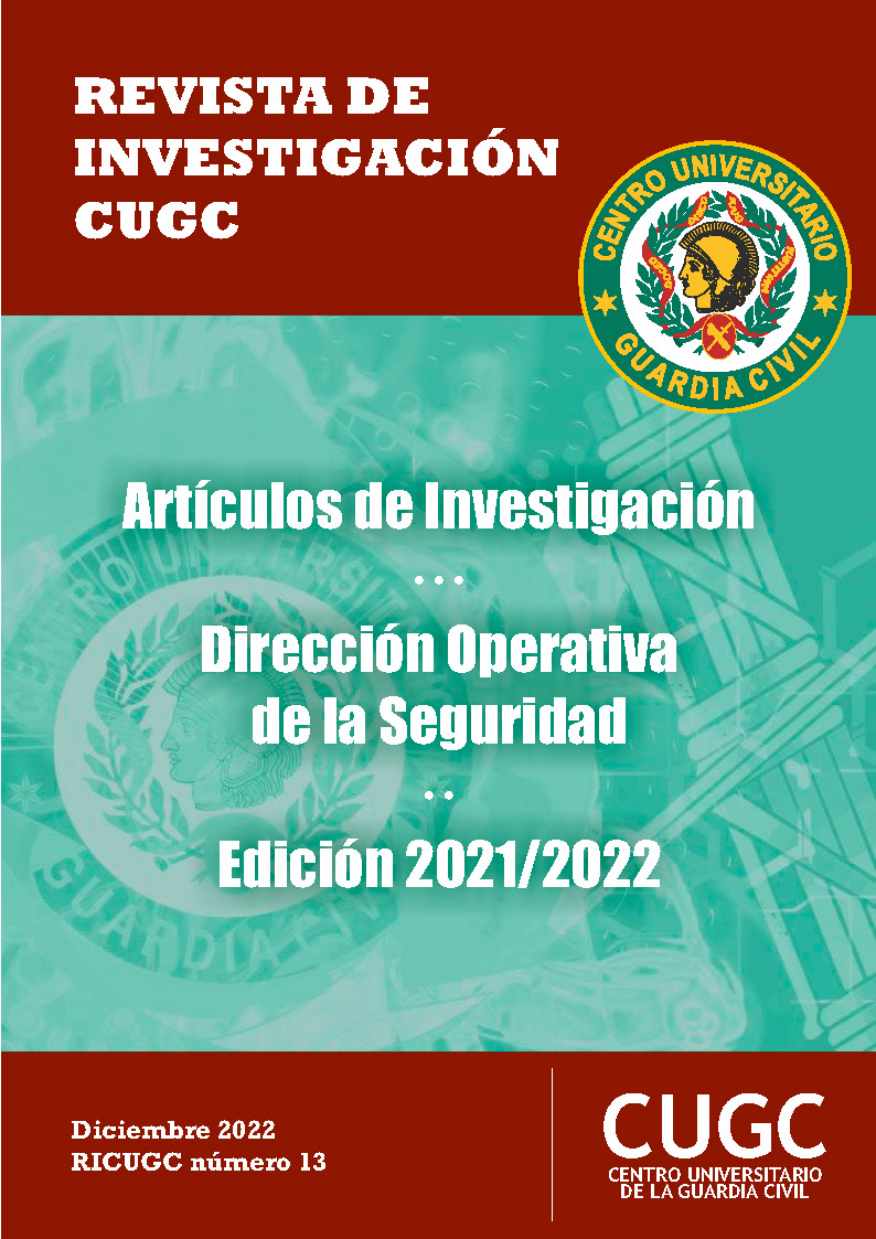 Portada de 13ª Revista de Investigación CUGC, Dirección Operativa de la Seguridad. Diciembre 2022