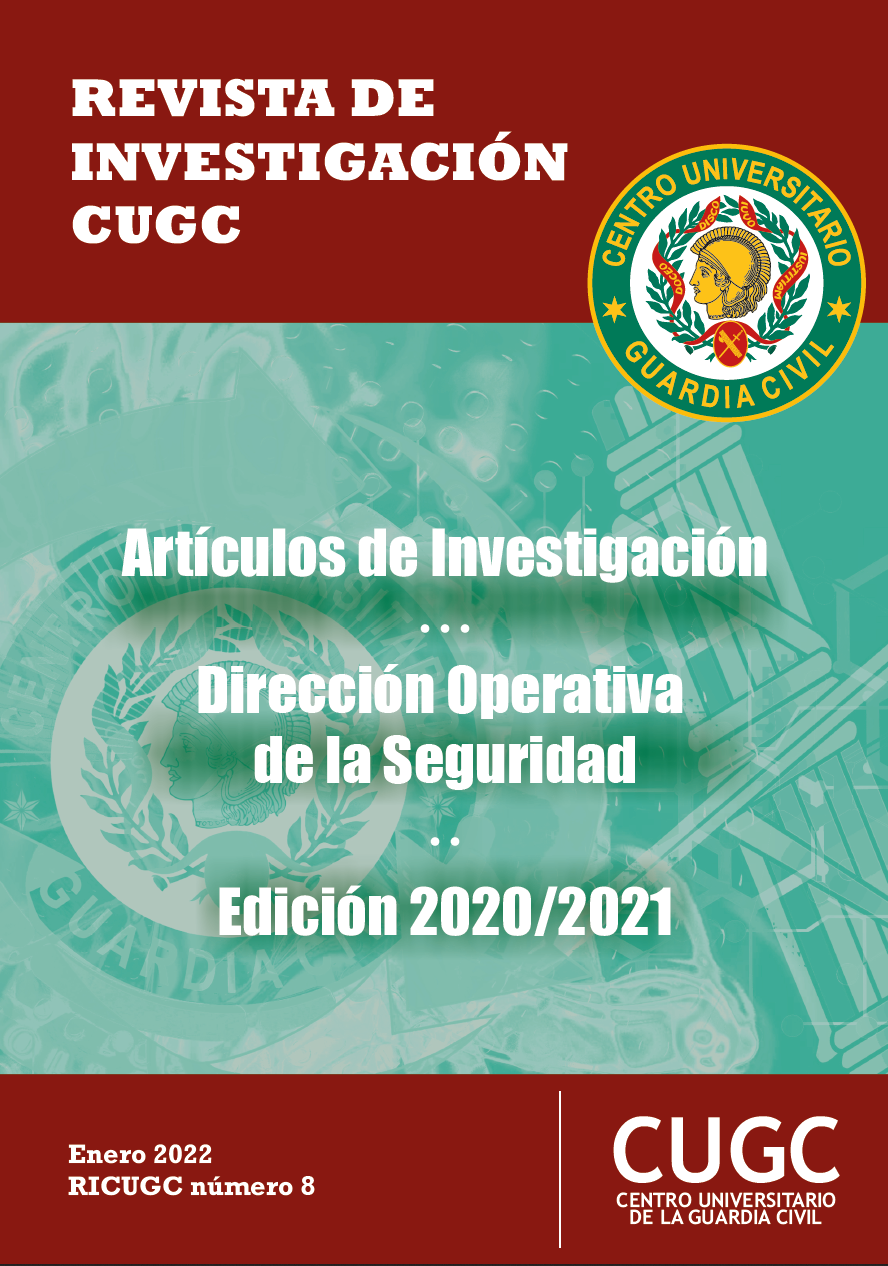 Portada de 8ª Revista de Investigación CUGC, Dirección Operativa de la Seguridad. Enero 2022