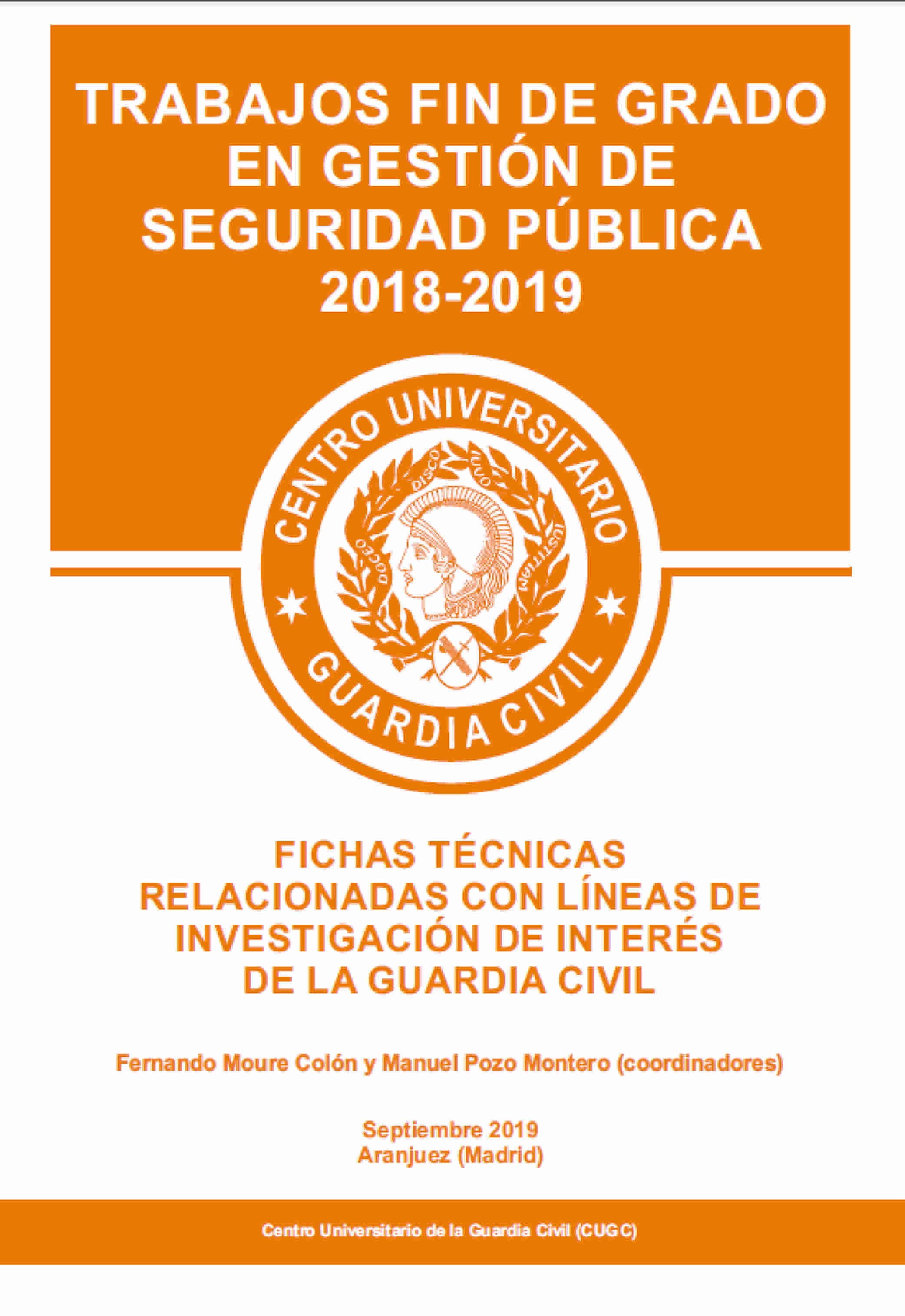 Portada de Trabajos Fin de Grado GGSP 2018-2019