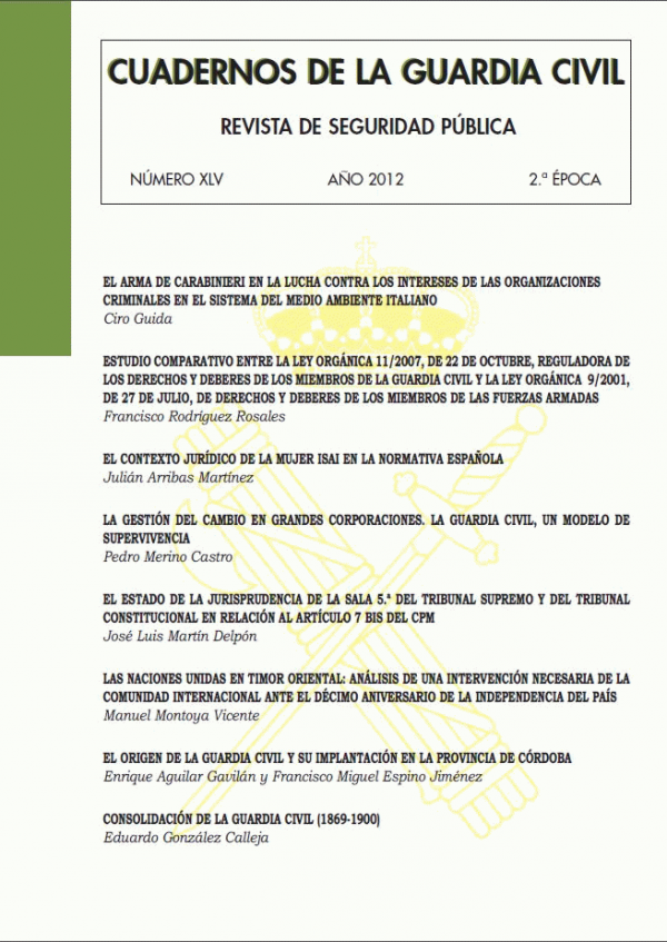 Portada de Cuadernos de la Guardia Civil. Revista de Seguridad Pública nº 45