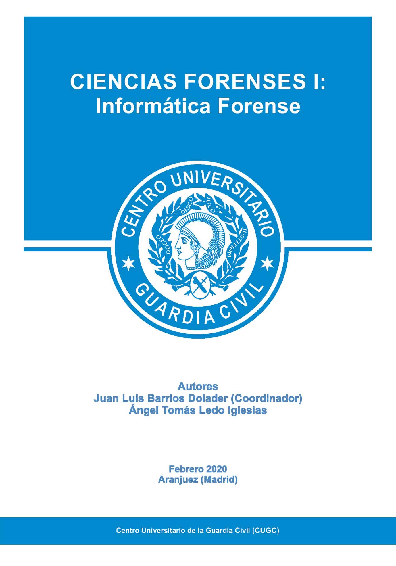 Portada de Ciencias Forenses I. Informática Forense
