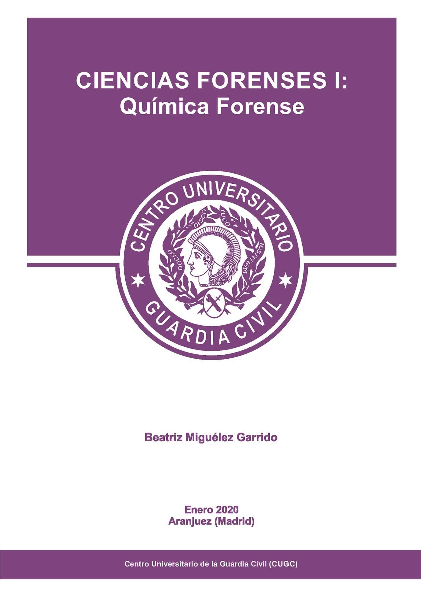 Portada de Ciencias Forenses I. Química Forense