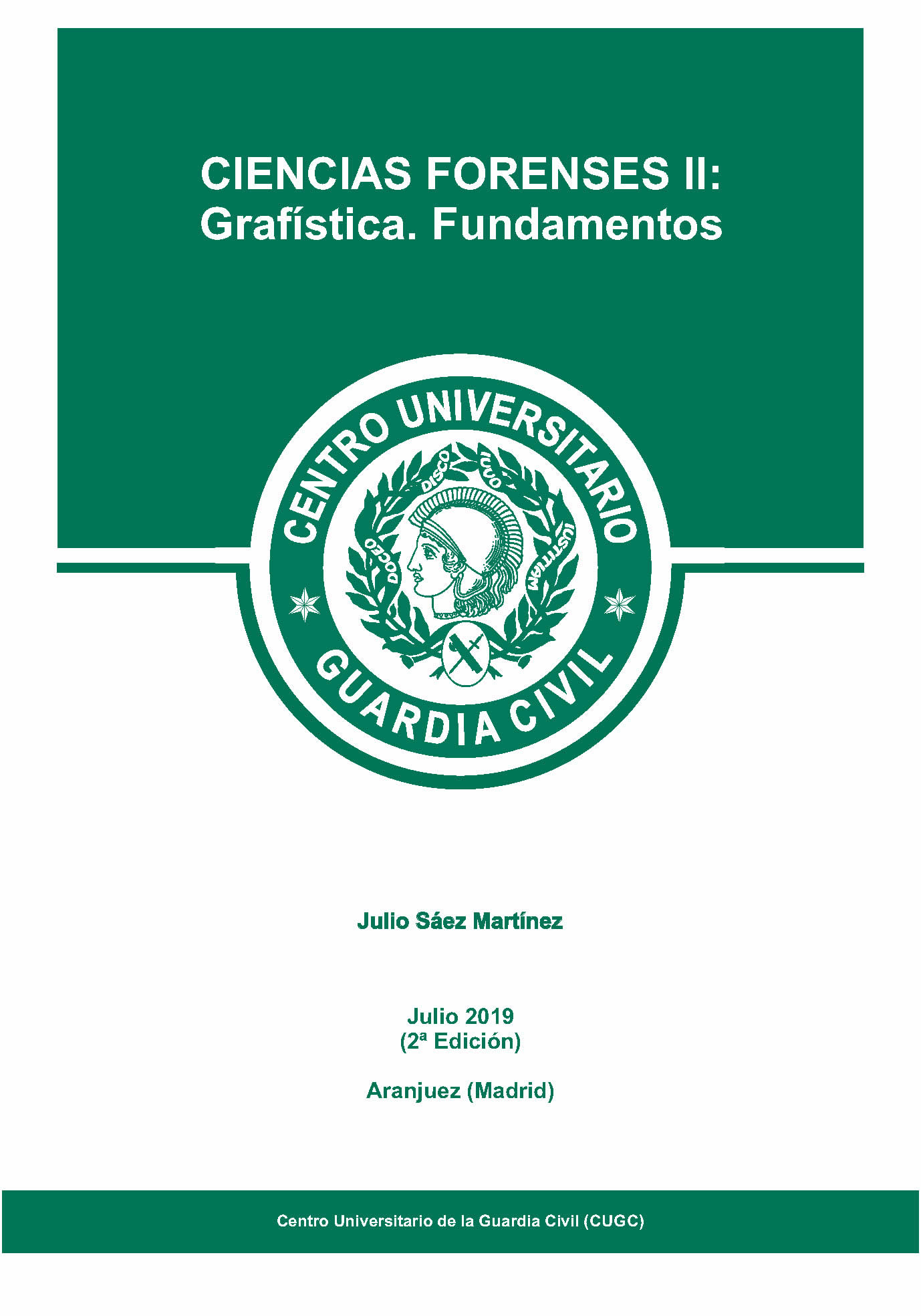 Portada de Ciencias Forenses II. Grafística. Fundamentos