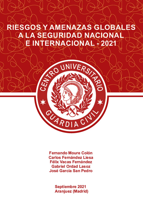 Portada de Riesgos y Amenazas Globales a la Seguridad Nacional e Internacional 2021