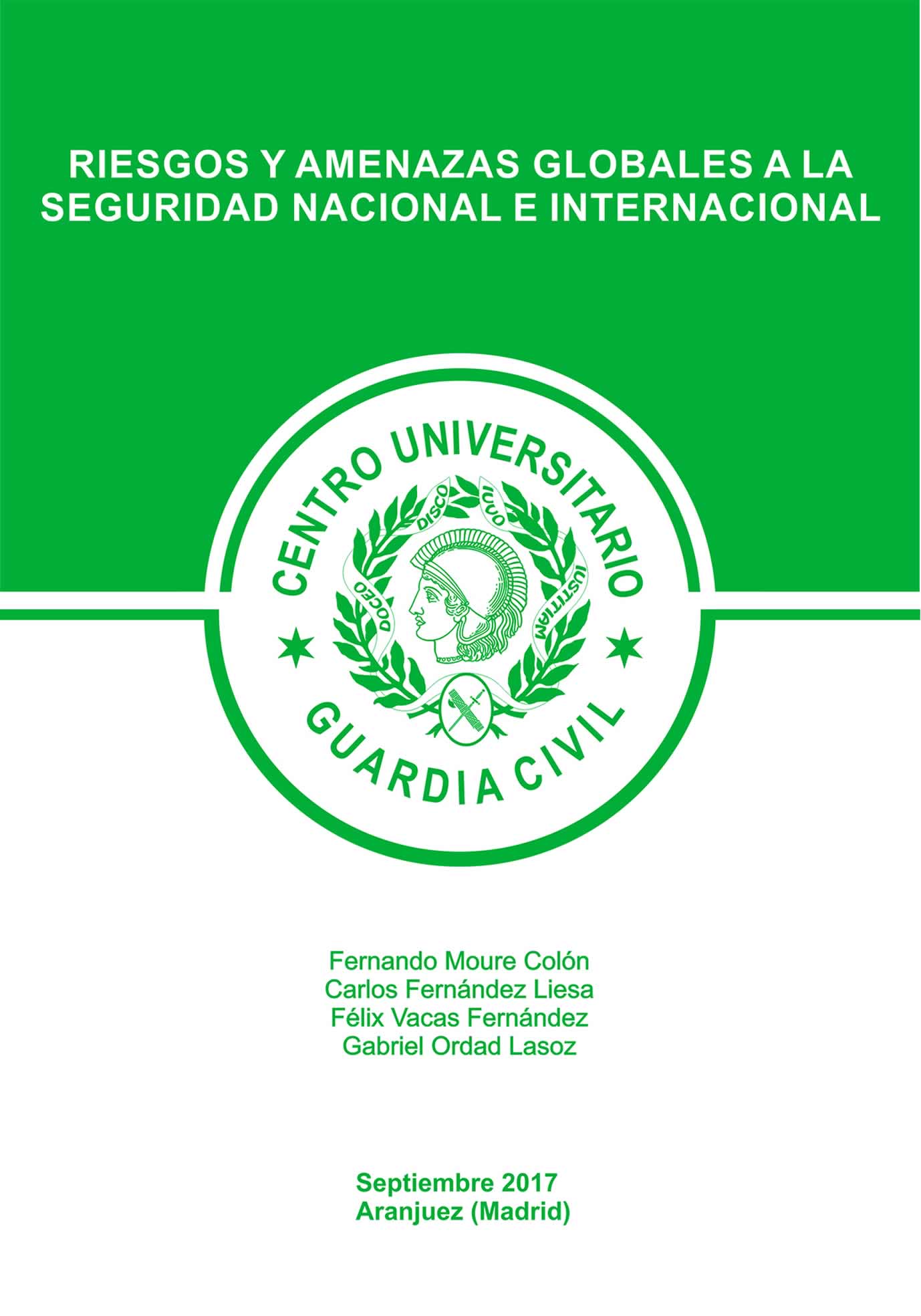 Portada de Riesgos y amenazas globales a la seguridad nacional e internacional