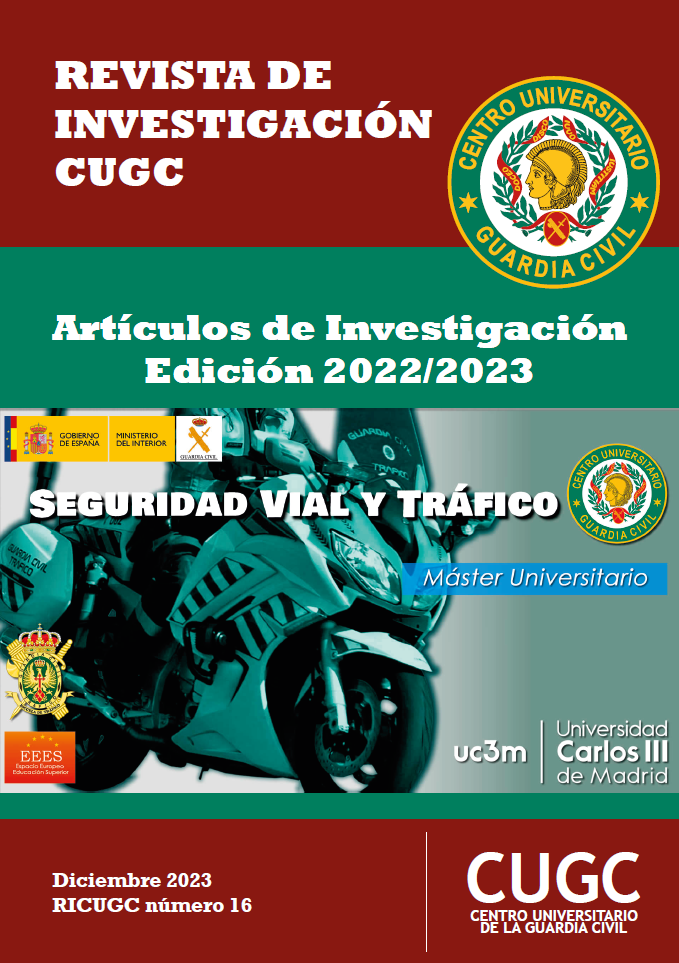 Portada de 16ª Revista de Investigación CUGC, Seguridad Vial y Tráfico. Diciembre 2023