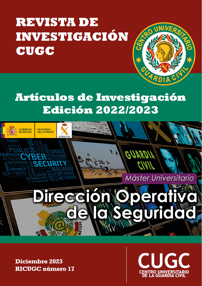 Portada de 17ª Revista de Investigación CUGC, Dirección Operativa de la Seguridad. Diciembre 2023