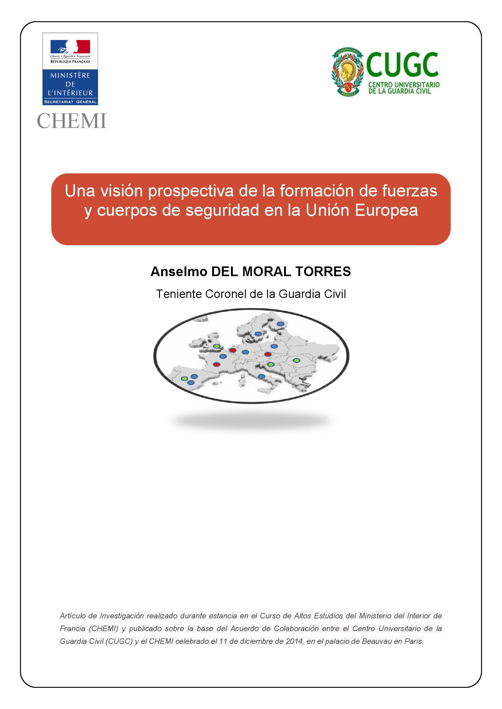Portada de Una visión prospectiva de la formación de fuerzas y cuerpos de seguridad en la Unión Europea