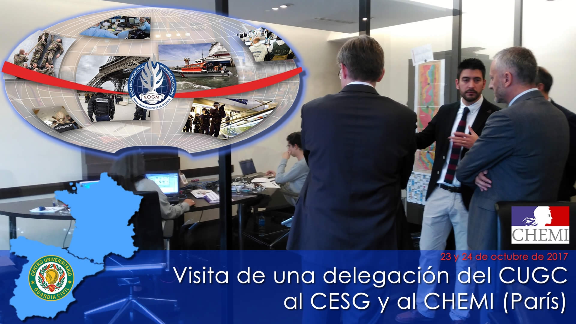 Visita de una delegación del CUGC al Centro de Enseñanza Superior de la Gendarmería y al Centro de Altos Estudios del Ministerio del Interior de Francia