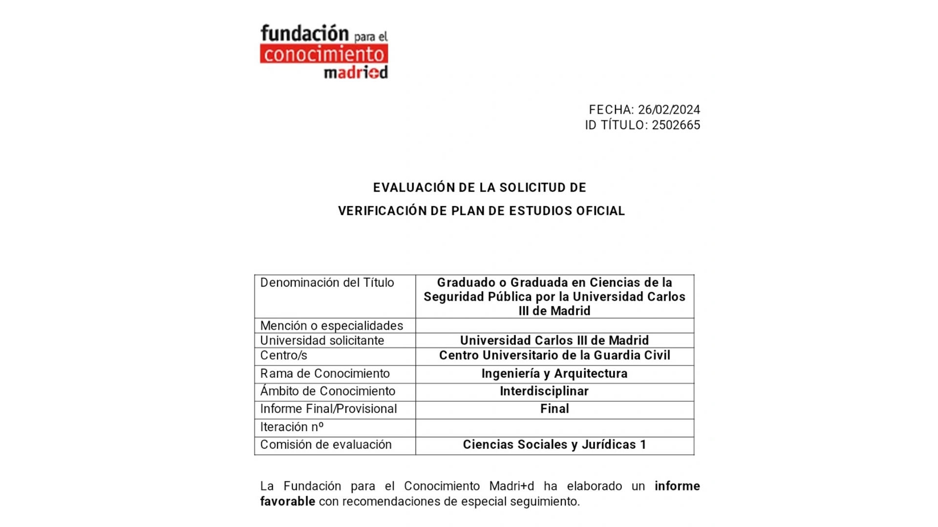 Nuevo Grado Universitario en Ciencias de la Seguridad Pública