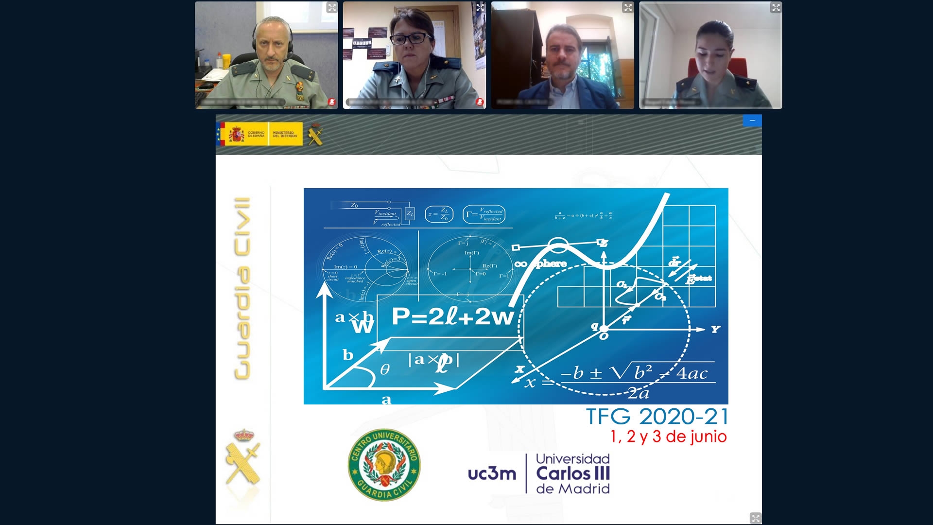 Exposición y defensa online de los TFG 2020-21 del Grado en Ingeniería de la Seguridad