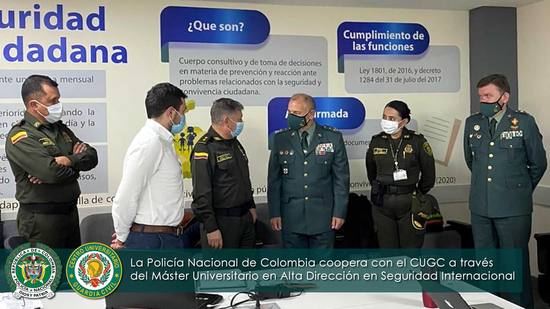La Policía Nacional de Colombia coopera con el CUGC a través del Máster Universitario en Alta Dirección en Seguridad Internacional