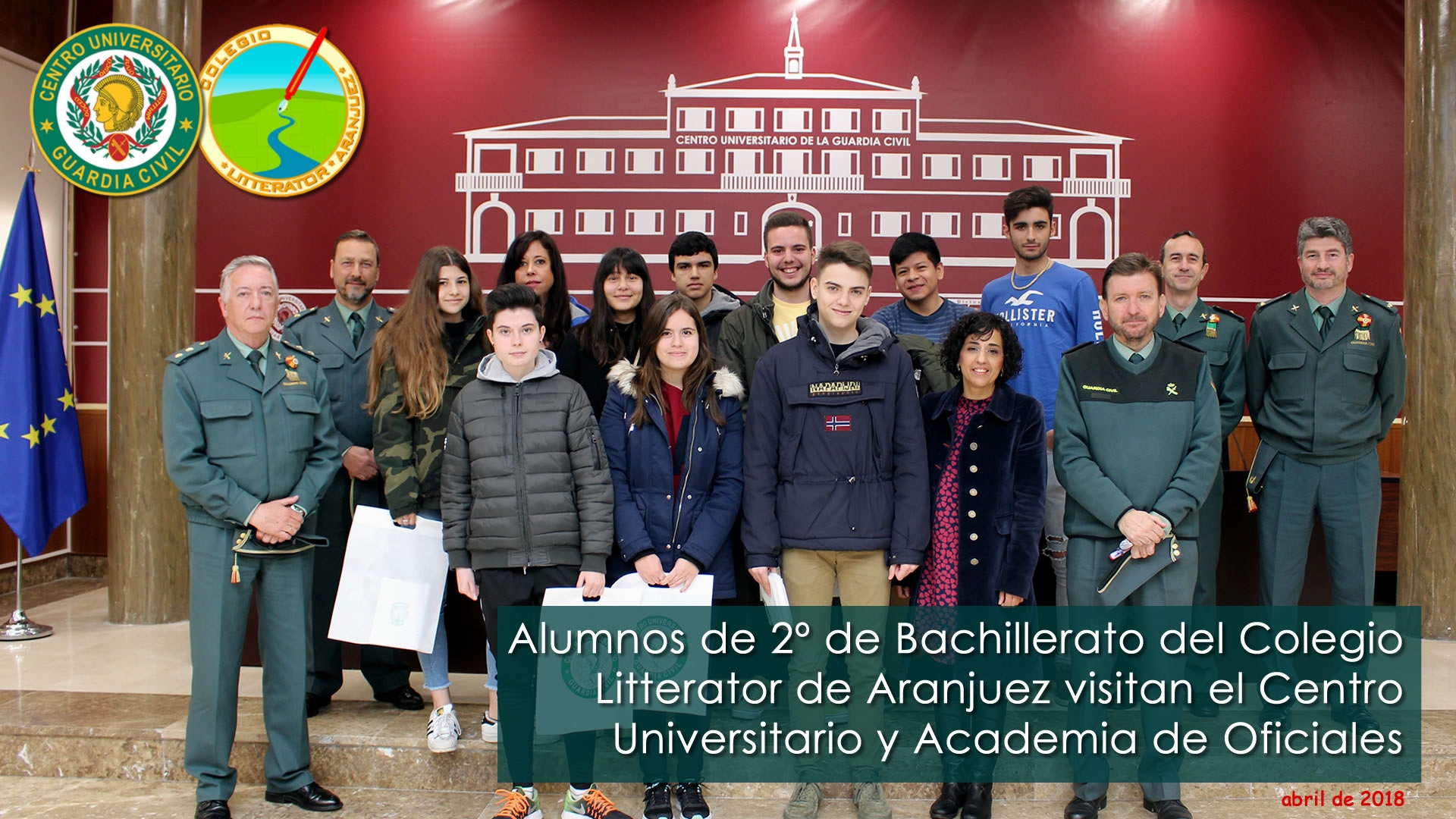 Visita del Colegio Litterator de Aranjuez al Centro Universitario de la Guardia Civil y Academia de Oficiales